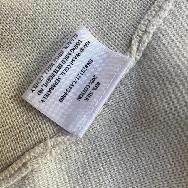 Eileen Fisher Open Cardigan Knit Sweater Silk Cotton Blend Womens Gray Sz L 3