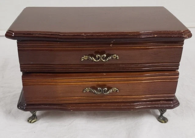 Vintage Small Croft and Barrow Jewelry Chest Box, Mirror Drawer 9" x 5" x 5"