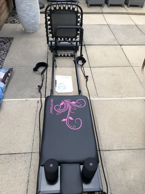 AEROPILATES 435 4 cord Pilates Reformer Black Purple Rebounder Collect 200.00 PicClick UK