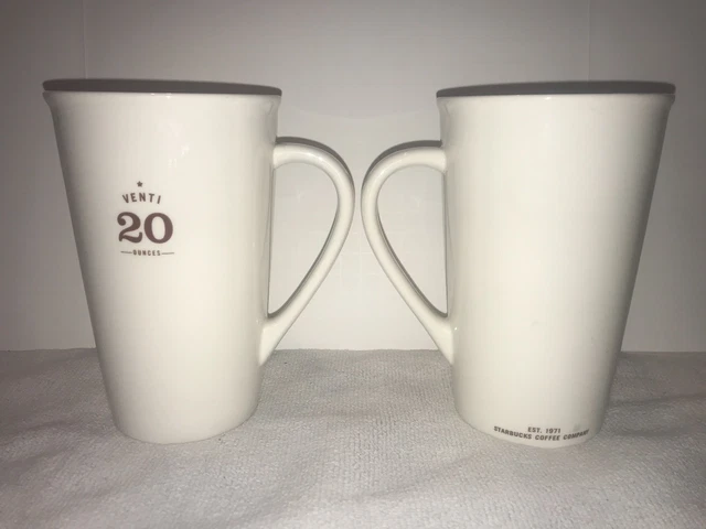 TWO STARBUCKS 20 Oz Venti 2010 Tall Coffee Mug $29.97 - PicClick