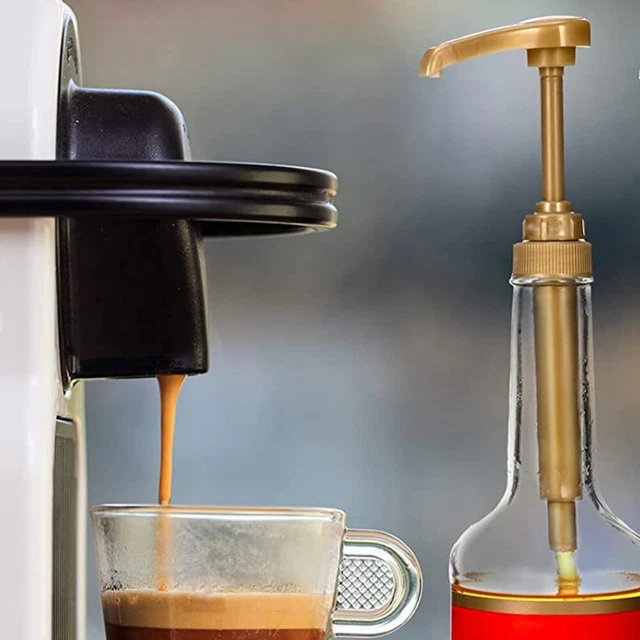 8 PCS COFFEE Flavor Pumps Syrup Bottle Dispenser Golden Head £13.99