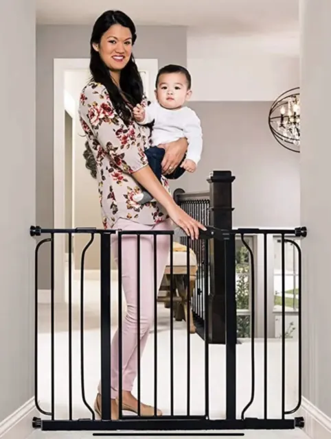 Regalo Easy Step 49 inch Extra Wide Baby Safety Gate, Black