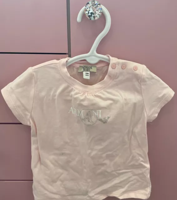 baby girls children kids armani pink tshirt size 12month