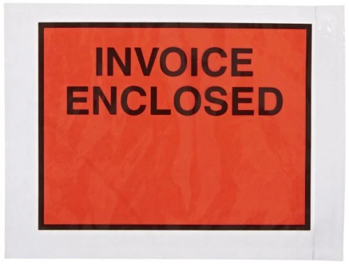 Aviditi PL420 Poly Panel Face Document Envelope Legend"Invoice Enclosed" 4-1/...