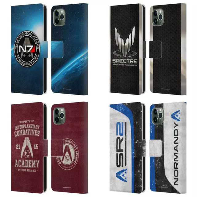EA BIOWARE MASS EFFECT 3 BADGES AND LOGOS LEATHER BOOK CASE FOR APPLE iPHONE