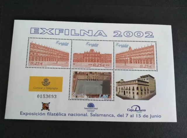 Sellos España Mnh 2002 Hb Exfilna Plaza Mayor De Salamanca