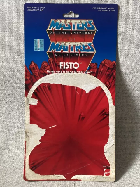 MATTEL Vintage 80’s MOTU Les Maitres De L’univers Full Cardback EURO : FISTO