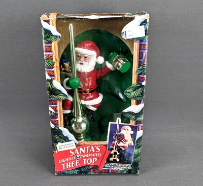 VTG MR. CHRISTMAS Santa's Lighted Animated Tree Top 1994 Tested Working