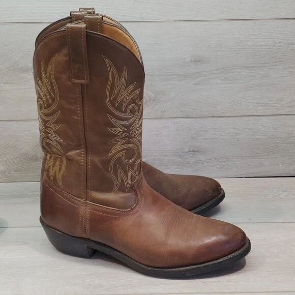 LAREDO MENS 4242 LEA.VAMP.FOX Cowboy Western Boots shoes sz 11.5 EW £87