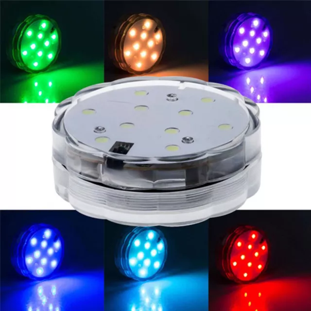 RGB 10 LEDs Unterwasser Lampe Unterwasserlicht Poolbeleuchtung +Fernbedienung 3