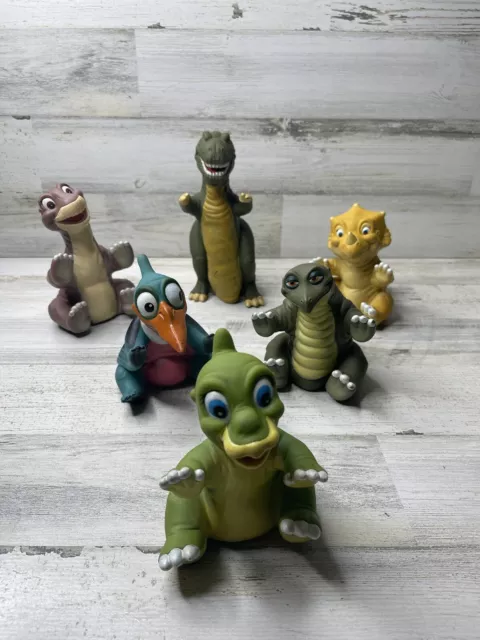 LAND BEFORE TIME Figure Hand Puppets 1988 Pizza Hut Complete Set Of 6 - VINTAGE!