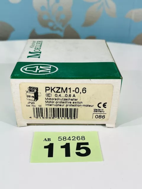 PKZM1-0,6 Klockner-Moeller MMS PKZM1 MANUAL MOTOR STARTER 0.6A PUSH BOUTTON PKZ