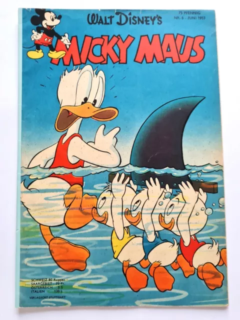Micky Maus Heft Nr.6  Original Ehapa 1953   sehr schön      2611