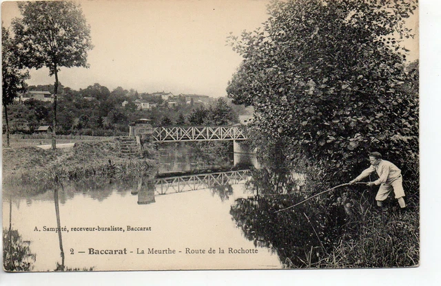BACCARAT - Meurthe et Moselle - CPA 54 - la Meurthe Pecheur à la line Rochotte