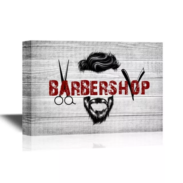 wall26 - Hair Style Canvas Wall Art - Cool Barbershop Concept - 16x24 inches