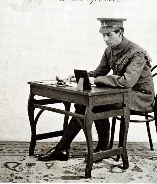 Antique postcard military To My Sweetheart soldier writing at desk WW1 #50