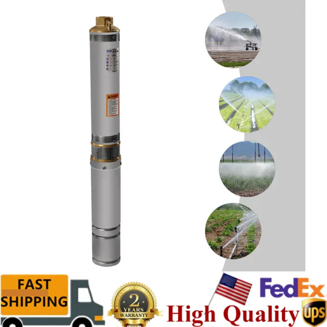 1.5HP Submersible Deep Well Pump Water Pump 24GPM Stainless Steel 1100 W 110V