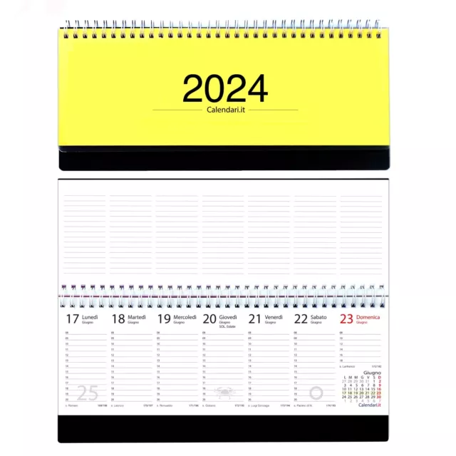 AGENDA 2024 SETTIMANALE ufficio calendario planning planner - GIALLO EUR  9,90 - PicClick IT