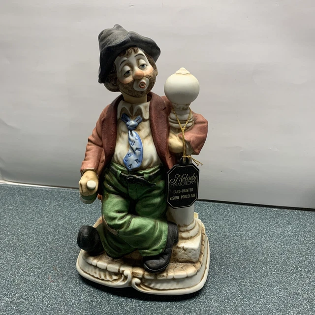 WACO Lampost Willie The Hobo Melody In Motion Porcelain Clown ( not working)