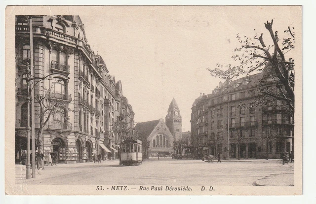 METZ - Moselle - CPA 57 - trams - tramway rue Paul Deroulede