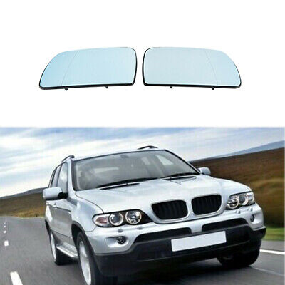 For BMW X5 E53 2000-06 Blue Heating Door Side Rearview Mirror Glass Back Plate