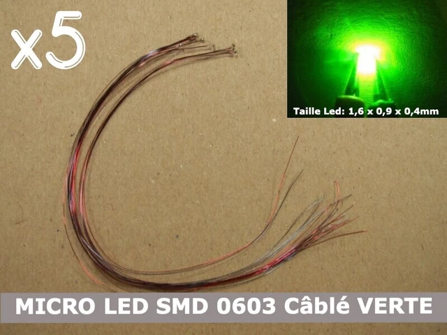 LOT NEUF 10 LED CANON ROUGES/VERTES ∅2mm 12V + 10R 510 TRAINS JOUEF