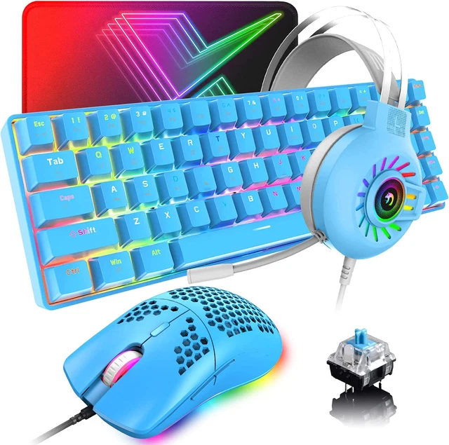 MECHANICAL GAMING KEYBOARD and Mouse and Mouse Pad and Gaming Headset