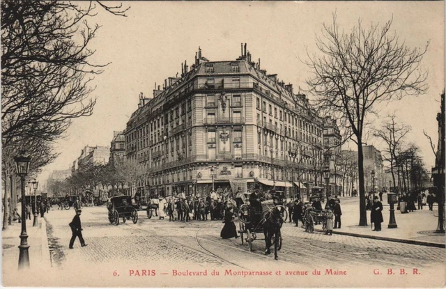CPA PARIS 15e - Boulevard du Montparnasse et Avenue du Maine (156648)