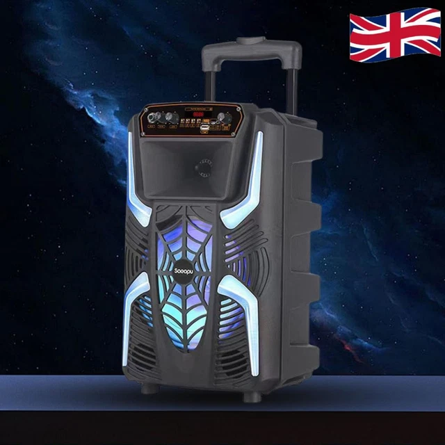 Portable Karaoke Machine With 2 Wireless Mics, 6.5" Woofer & Bluetooth 5.3 - LED Lights, TWS, PA System