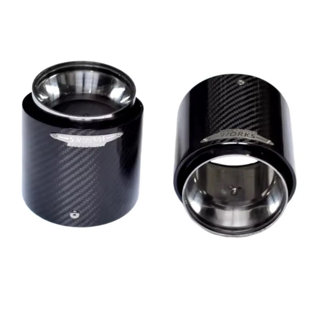 MINI JCW STYLE Exhaust Tips (Pair) Carbon Fibre Gloss F54 F55 F56 F57 ...