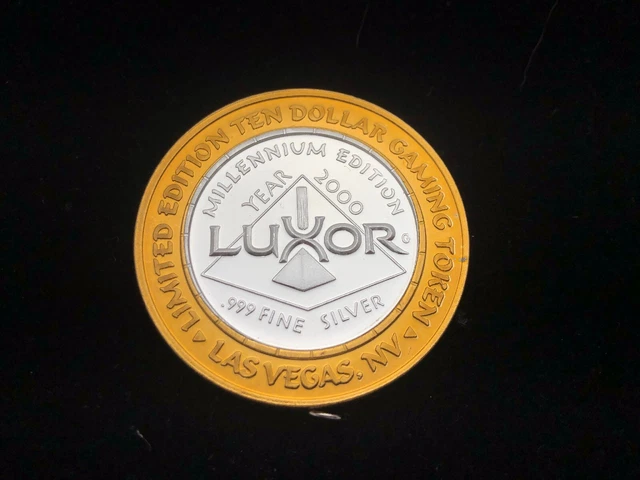 LUXOR Las Vegas $10 TEN Dollar Gaming Token .999 Fine Silver SHPINX PYRAMID