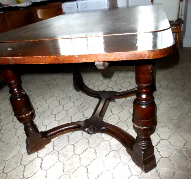 antique oak extending dining table