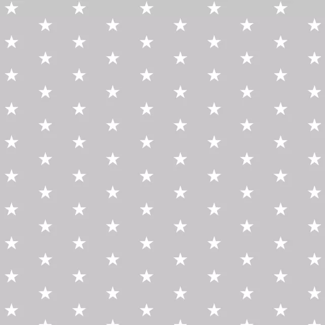 Baumwollstoff 100% Meterware 0,5lfm 1,6m breit  Dekostoff Sterne 2cm Weiß Grau