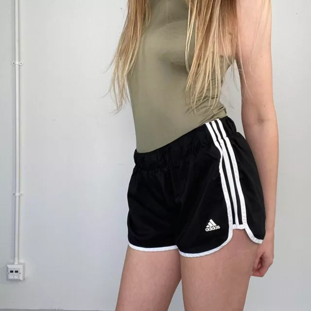Adidas 3” Track Shorts Womens Size XL Black Running Summer Sport Logo 3-Stripe.