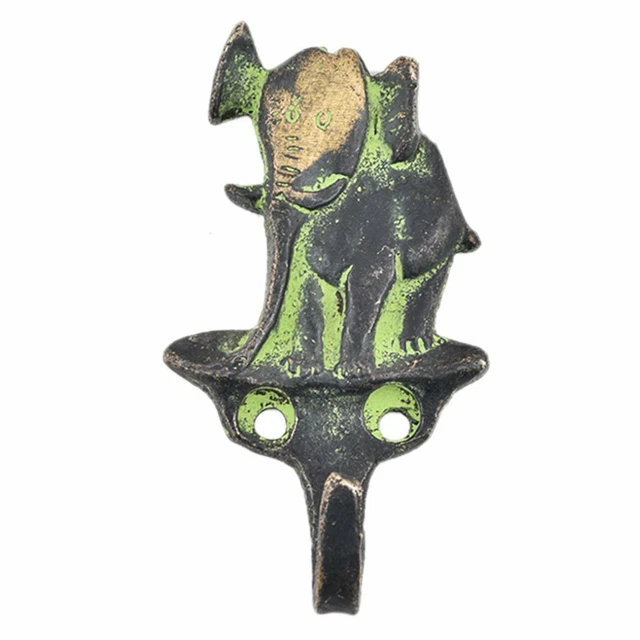 Hanger Hook Multicolor Antique Coat Rack Brass Wall Hooks Wild Elephant Hat Rack