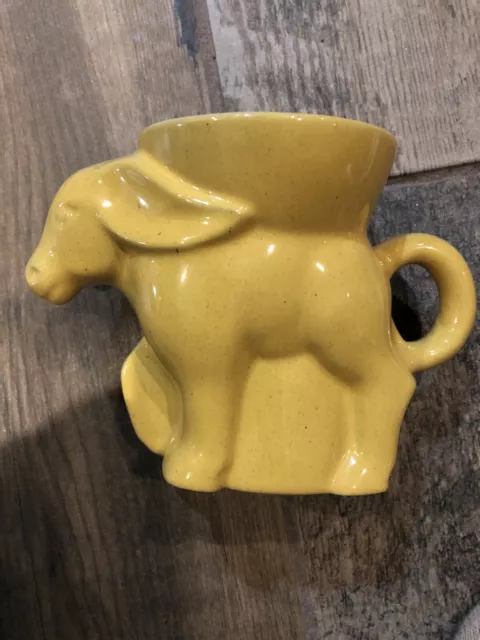 Vintage Frankoma pottery FP 1975 political democrat DNC Autumn yellow donkey mug