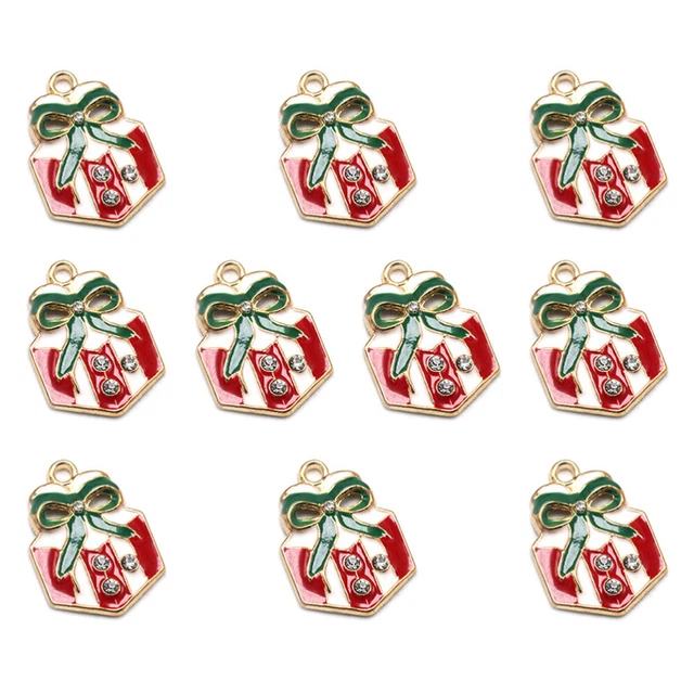 10 Stück bunte Legierung Ohrringe Anhänger Geschenkbox Charms DIY