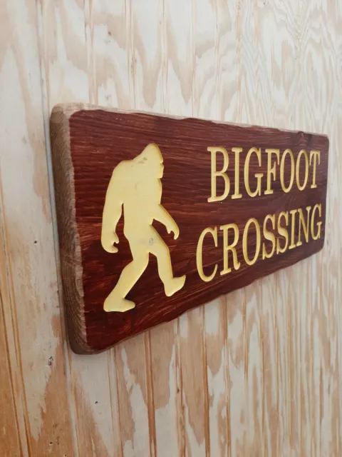 Bigfoot Crossing/Sasquatch Distressed Wood Sign/Rustic/Cabin/Lodge/Camping/Home 4