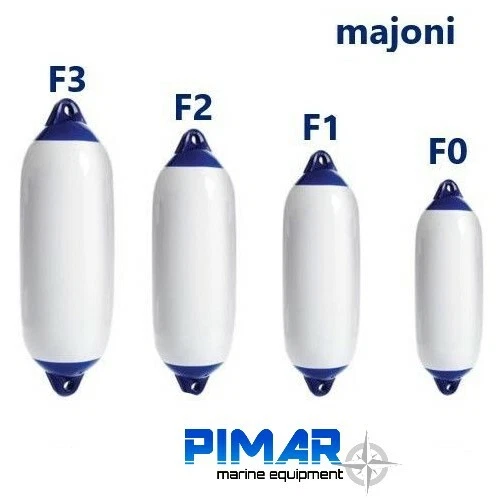 Kit 4 Parabordi Majoni Per Barche E Gommoni - Misure F0, F1, F2, F3 In PVC Con Testa Blu - Foto 2