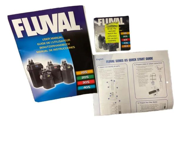 Fluval Canister Filter 105/205/305/405 User Manual (Print & CD) & Quick Start