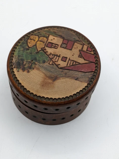 Boite a bijoux bois tourné marqueterie non signee genre spindler - Collection Boite a bijoux bois tourné marqueterie non signee genre spindler - Collection
