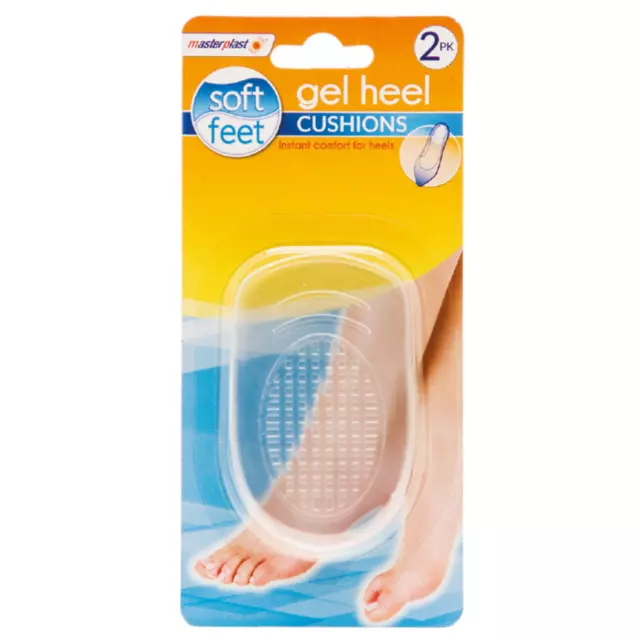 Masterplast Soft Feet Gel Heel Cushions Comfort Shoe Inserts/ Supports - 2 Pack