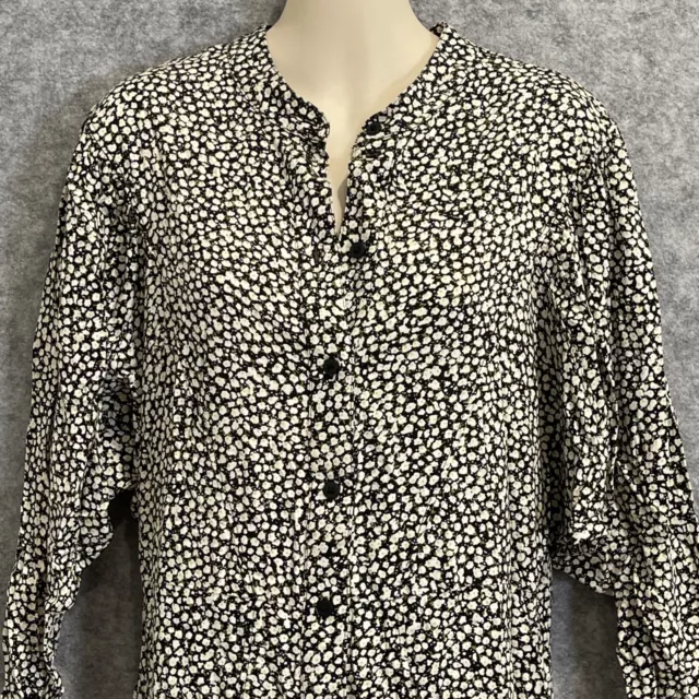 H&M Women's BOHO design 70s floral Button puff sleeve Maxi Dress S/8-10 (544) 3