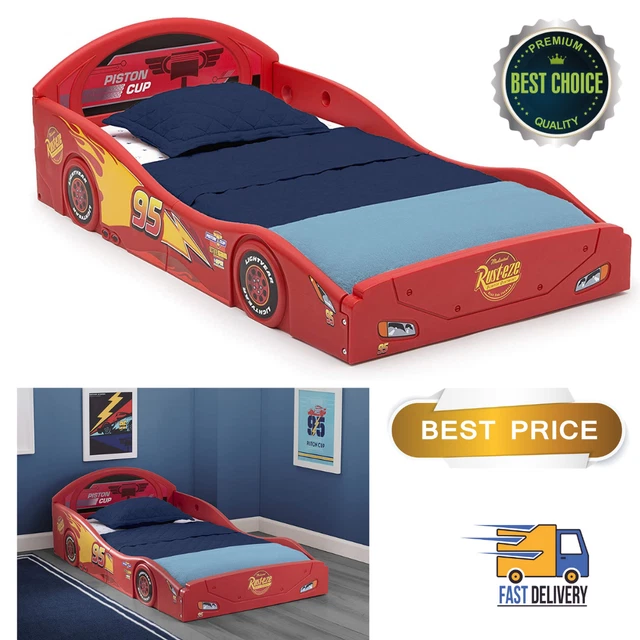 BOYS DISNEY PIXAR Cars Lightning McQueen Plastic Toddler Race Car Bed