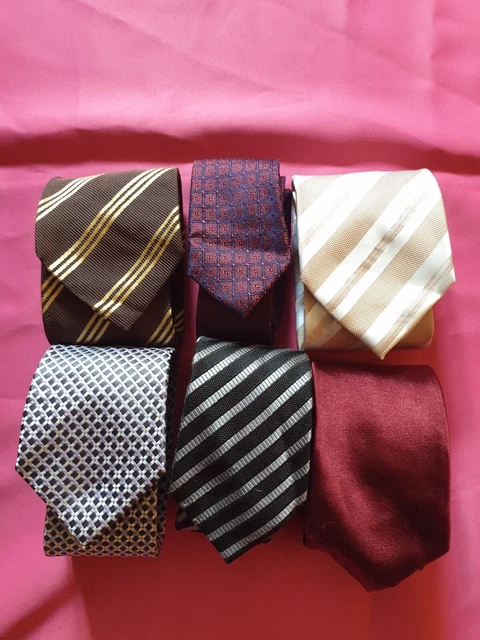 LOT DE 3 cravates vintages 100% soie à motifs pois et floraux EUR 25,00 - FR