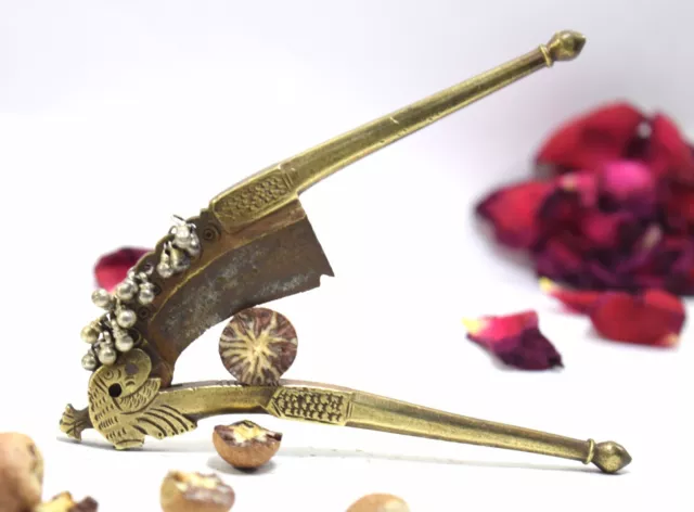 Peacock Figure Brass Areca Nut Cracker Indian Antique Tinkle Bells. i12-213