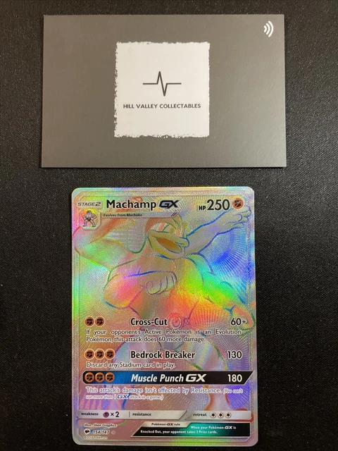 2017 Pokemon Burning Shadows #154 Machamp GX Full Art Rainbow