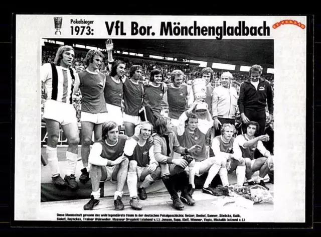 Borussia Mönchengladbach Mannschaftskarte DFB Pokalsieger 1973