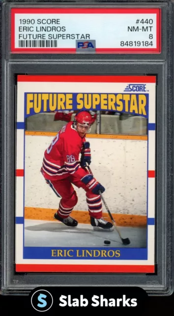 1990 Score Eric Lindros Future Superstar Rookie Rc #440 Psa 8