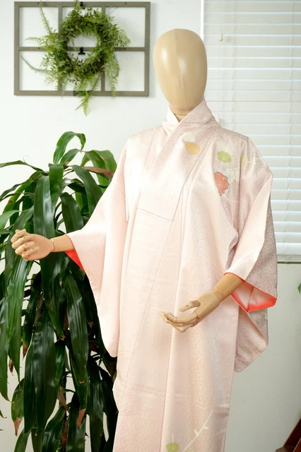 Dear Vanilla Japanese Silk Kimono Women's Robe Gown Authentic Japan Vintage Mint 2